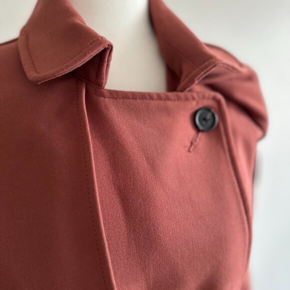 🧥 Abercrombie & Fitch Rust Red Trench Coat – Size Small - Picture 6 of 12